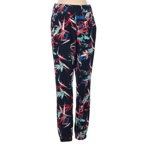 G By Giuliana‎ Red Blue White Tropical Print Jogger Pant Size 2 - Picture 1 of 5